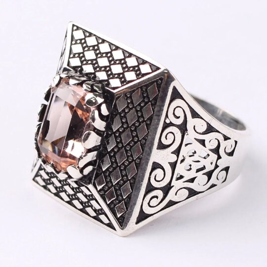 Mens Silver Tanzanite Ring Handmade Man 925 Silver Etsy