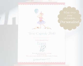 Personalized Mouse Party Sign, Pink Scalloped Border (Digital Download)