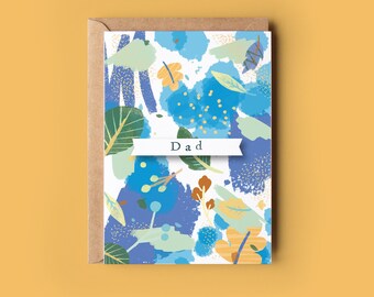 Bright Abstract Father's Day Card , cards for men, cards for grandparents, fun cards, personalised Father's Day card A6 card