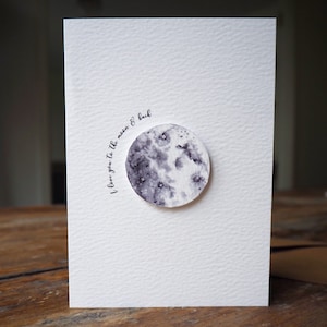 Saint Valentin pour petit ami | Carte Lune | Carte Espace | Saint-Valentin | carte d'anniversaire | Saint-Valentin pour petite amie | Saint-Valentin homme