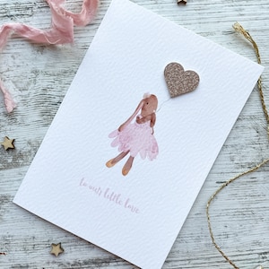 Kleiner Ballerina Hase personalisierte A6 Karte, Aquarell tanzende Hasen, Geburtstagskarte, Valentinstagskarte