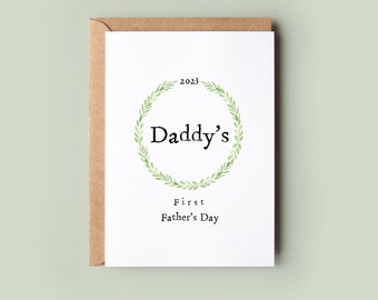 Personalised First Father's Day Card, Daddy's first Father's Day, A6 card