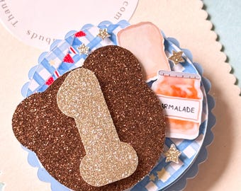 Party Bear Birthday Badge, Custom Age Pin