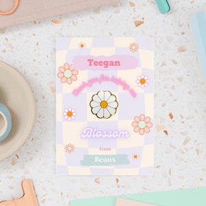 Danke dafür, dass mir Gänseblümchen (Gänseblümchen) Blumen A6 Postkarte, Dankeschön Karte für Lehrer, Lehrerkarten und Geschenke, Geschenkset zum Schulanfang, Dankeschön-Set gehäkelt