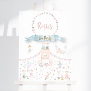 DIGITAL DOWNLOAD Little mouses tea party sign, personalised sign, party sign, A4 or A3