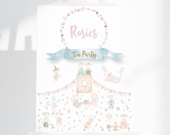 Personalized Mouse Tea Party Sign, Custom A4 A3 (Digital Download)
