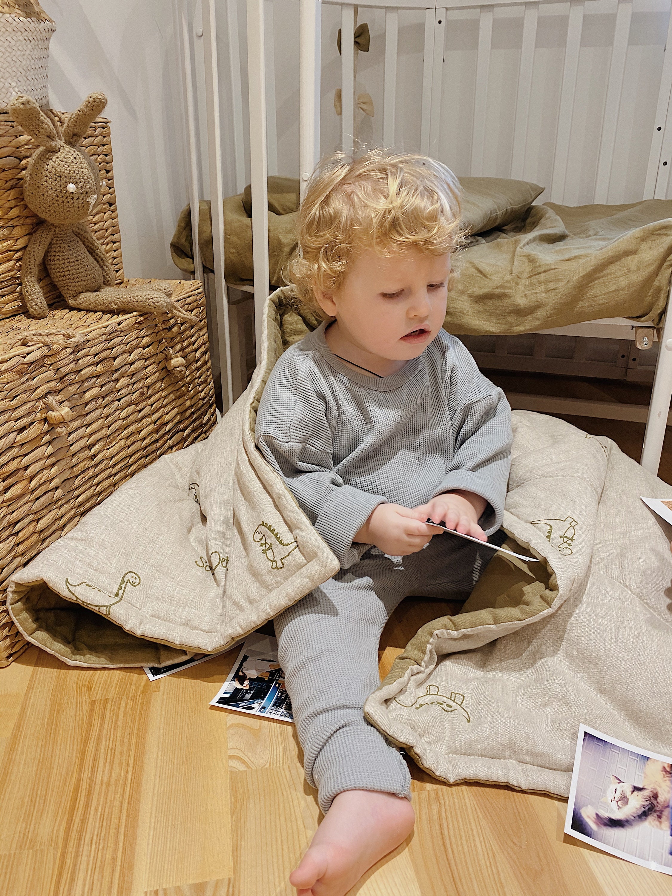 Linen baby boy blanket custom baby blanket linen baby Etsy