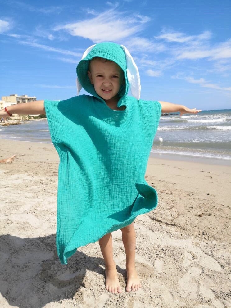 Personalized kids beach towel baby towel emerald green Etsy