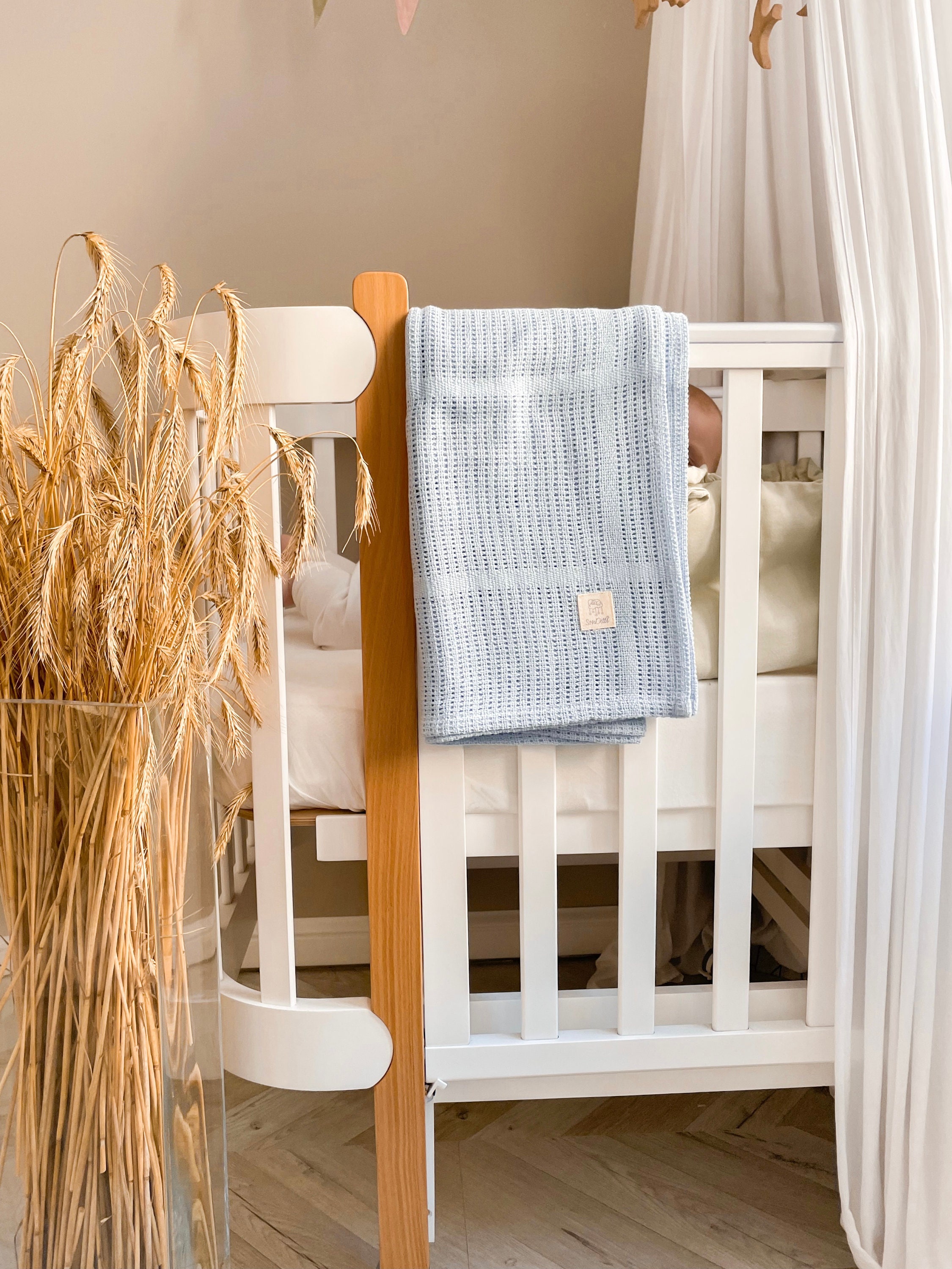 Cotton knit baby blanket baby knitted blanket newborn Etsy
