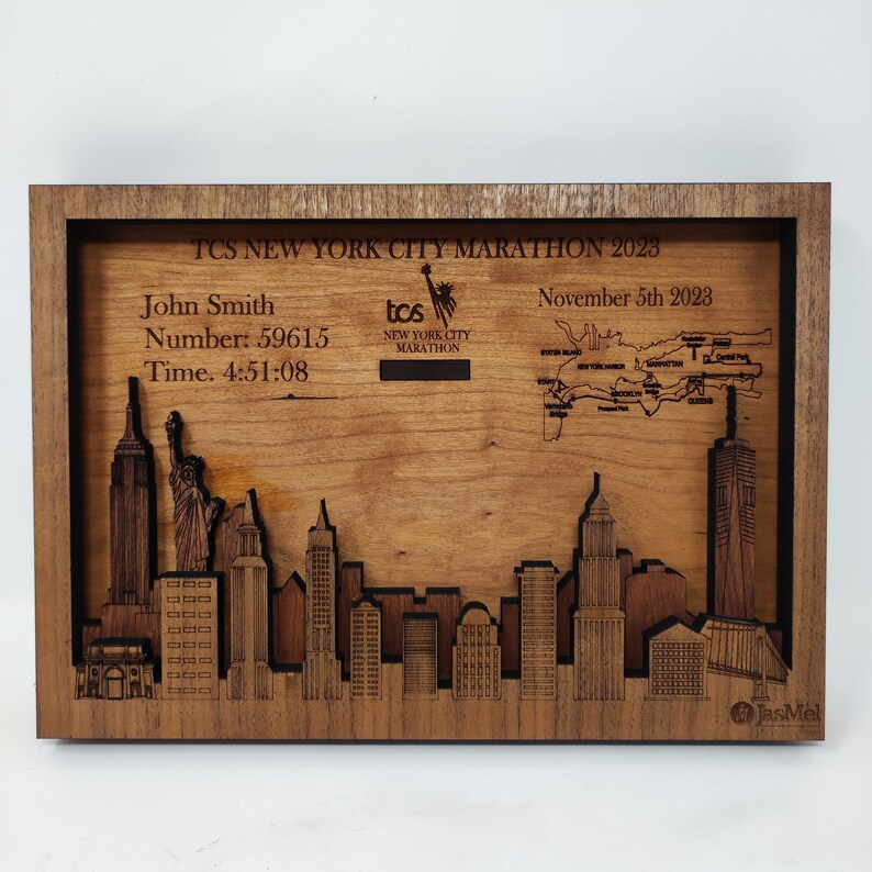 2023 New York Marathon Medal Display / Holder, Personalised Includes