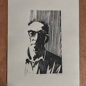 Vic Godard. Subway Sect. Hand Made. Original A4 linocut print. Limited and Signed. Art.