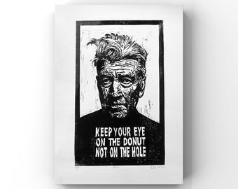 David Lynch. Keep Your Eye on the Donut. Hand Made. Original A3