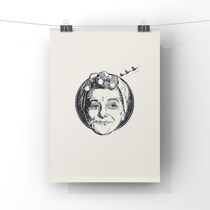 Hilda. Coronation Street. Original A3. linocut print. Limited and Signed. Art.