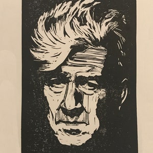 David Lynch. La négativité est l'ennemie de la créativité. Twin Peaks. Fabriqué à la main. Impression linogravure A4 originale. Limitée et signée. Art.