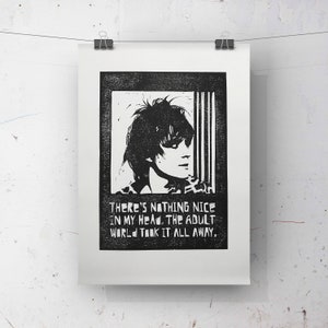 Richey. Manic Street Preachers. Feito à mão. Impressão original em linóleo A4. Limitado e assinado. Arte.