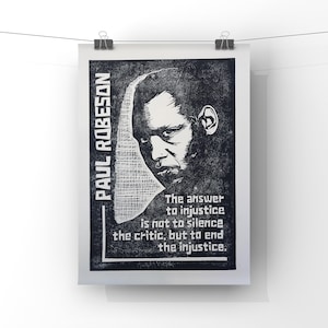 Paul Robeson. Hand Made. Original A4 linocut print. Limited and Signed. Art.