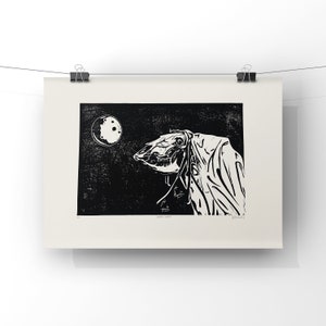 Mari Lwyd. Hand Made. Original A3. Linocut print. Limited and Signed. Art.
