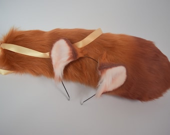 Raphtalia Cosplay Set: Faux Fur Ears Headband & Tail