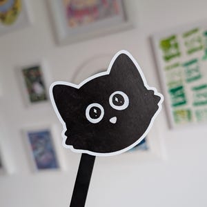 Cute Black Cat Sticker Kitten Vinyl Decal Laptops, Journals