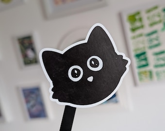 Cute Black Cat Sticker Kitten Vinyl Decal Laptops, Journals