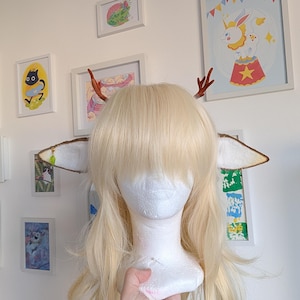 Diadema con orejas de ciervo cervatillo hecha a mano, orejas de cosplay personalizadas