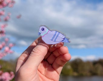 Cute Pigeon Acrylic Pin Pigeon Art Pin Bird Lover Gift