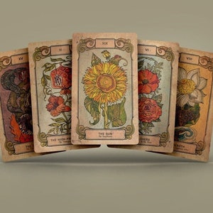 Botanica Oculta Tarot Cards Deck 78+2 Oracle Card Deck Witch Tarot Deck Gold Tarot For Beginners Gift