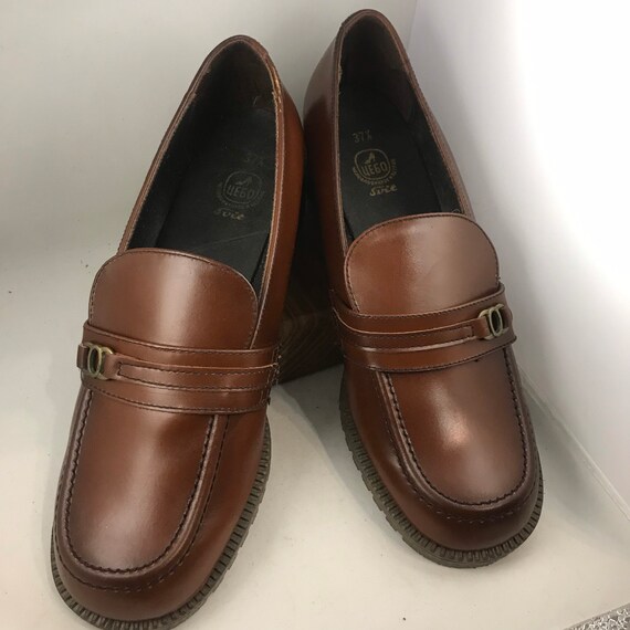 Vintage leather lady's shoes ЦЕБО (CEBO) Soviet ti