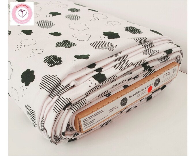 Jersey cotton Craft cotton company cloud print half meter metre dressmaking sewing blanket making craft