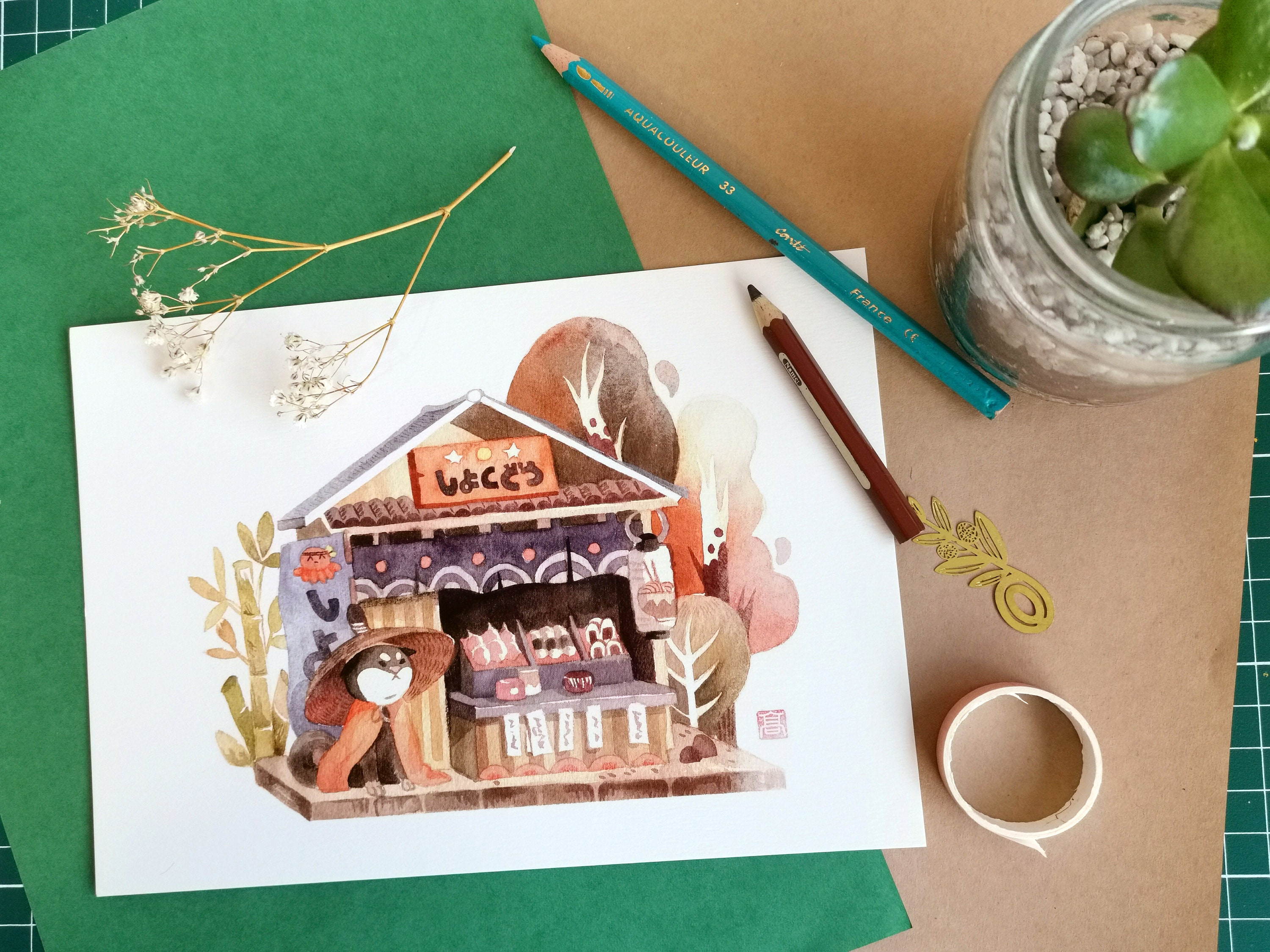 Kawaii Japanese Shiba Print_ A5