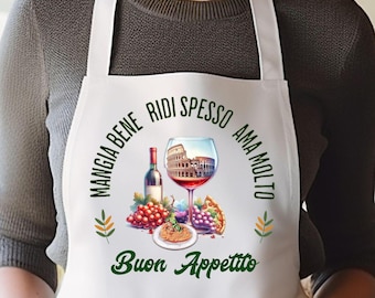 Italian Apron, Recipe Apron, Custom Italian Apron, Personalized Apron for Italian Chef, Christmas Gift for Italian Chef, Italy Apron