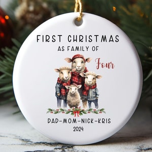 Family of four Christmas Ornament, Family of 4, Personalized Family Ornament, First Christmas Ornament family of 4 , 1st Christmas Ornament