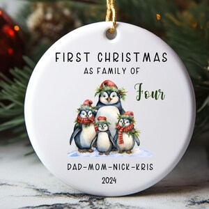 Family of four Christmas Ornament, Family of 4, Personalized Family Ornament, First Christmas Ornament family of 4 , 1st Christmas Ornament