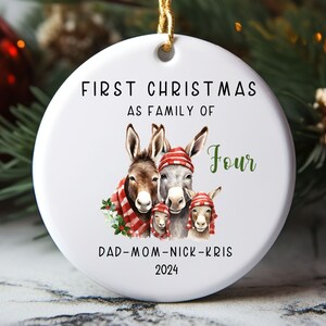 Family of four Christmas Ornament, Family of 4, Personalized Family Ornament, First Christmas Ornament family of 4 , 1st Christmas Ornament