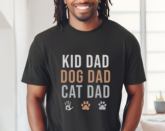 Cat Dad Shirt, Dog Dad Shirt, Gift for Cat Dog Dad,  Cat and Dog Dad Shirt, Fathers Day Shirt, Cat Owner Shirt, Dog Lover Fathers Day Tee
