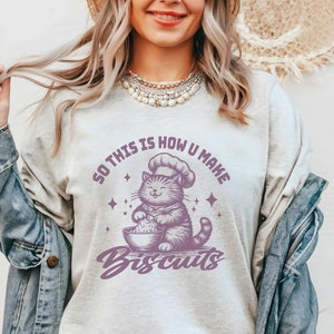 Vintage Cat Biscuit Shirt, Gift for Cat Lover, Bread Making T-shirt, Cat Mom Funny Shirt, Cat Mama Birthday T-Shirt, 90s graphic Cat tee