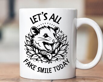 Opossum mug, possum mug, opossum lover gift, opossum meme cup, possum gift, animal lover mug, sarcastic mug, vintage opossum mug,