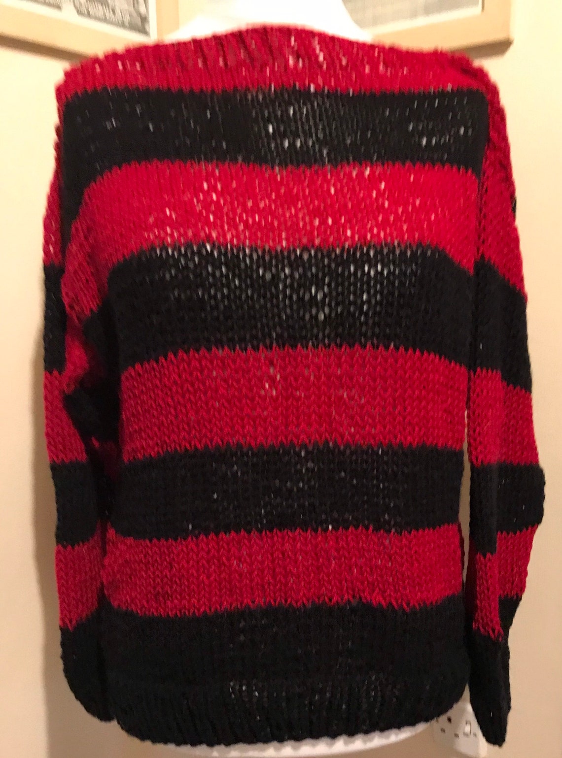 Hand Knitted Chunky Striped Sweater Gothic Emo Alternative Etsy UK