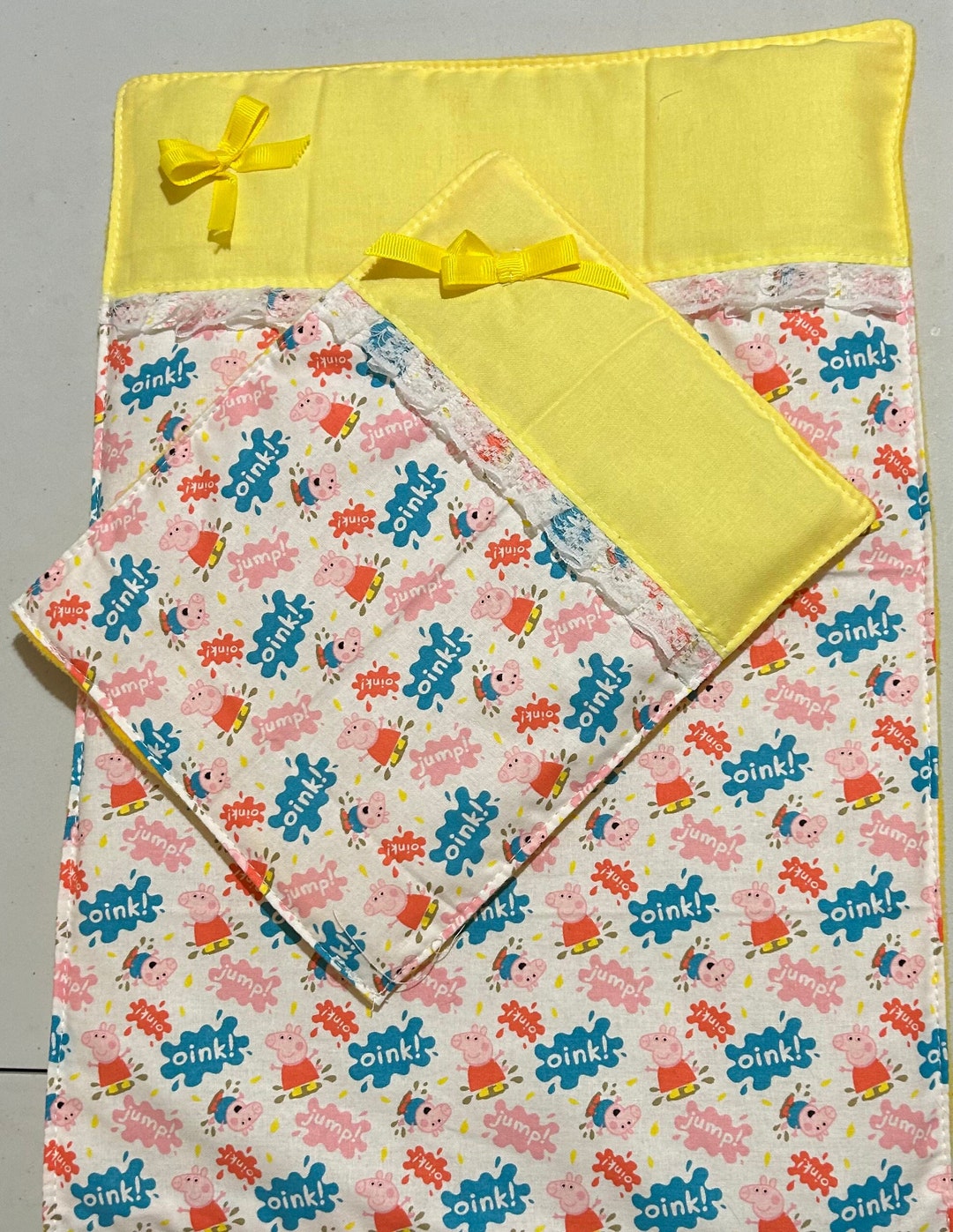 Dolls Pram Bedding Quilt Set Peppy Pig Fabric Etsy