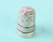 Art Deco floral sterling silver decorative thimble by Charles Horner