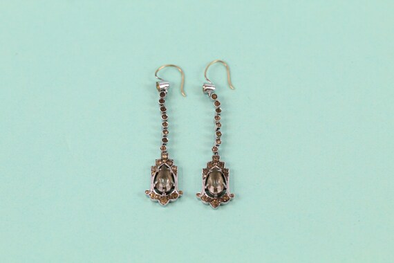 Stunning Art deco .935 silver paste drop earrings