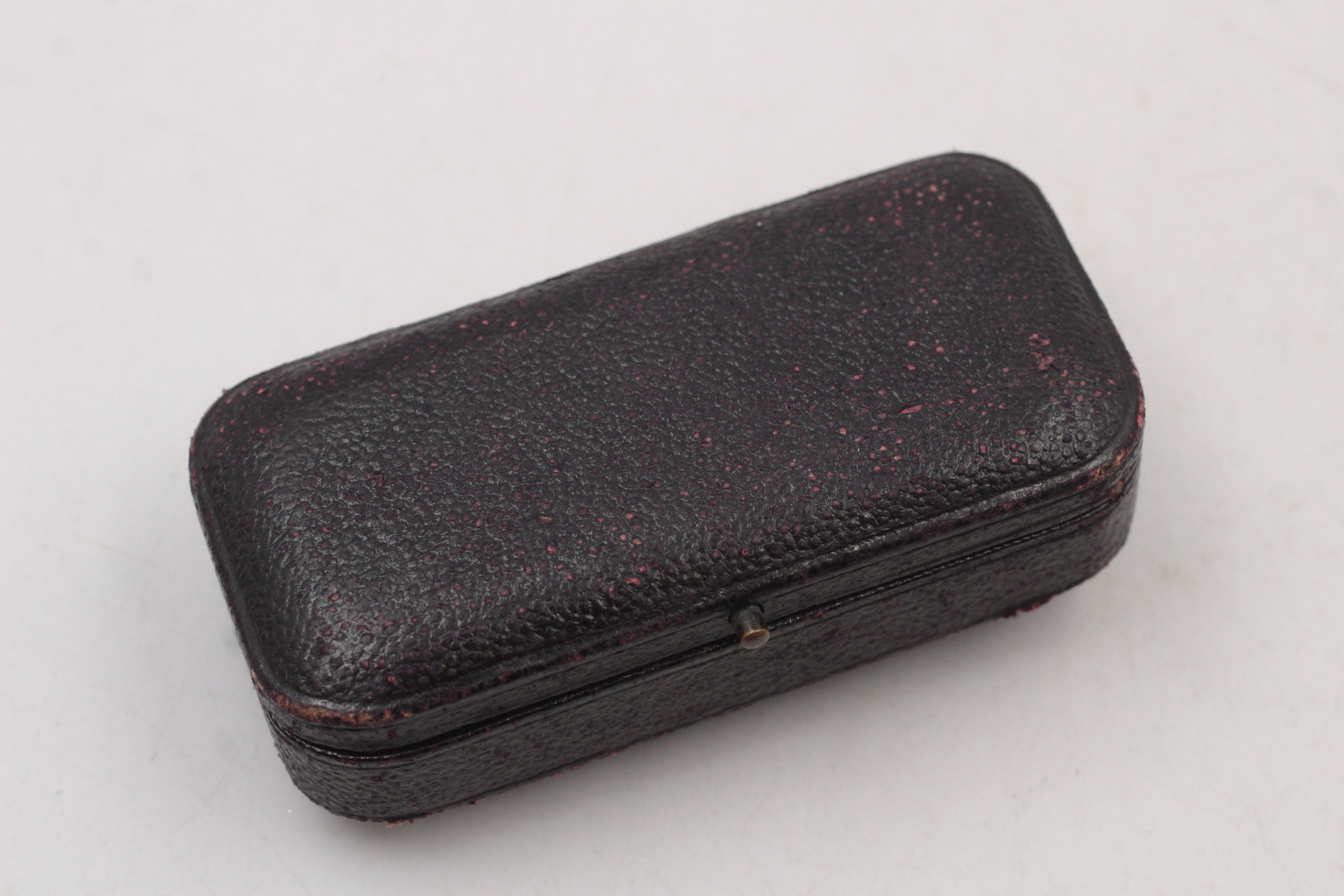 Beautiful antique rectangular brooch box magenta silk and Etsy