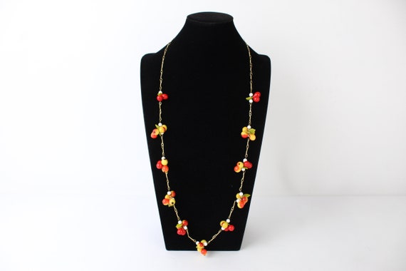 Vintage 1960's kitsch plastic fruit necklace