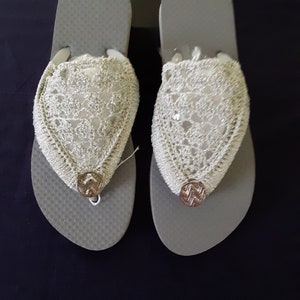 Argent/gris flip flops image 2