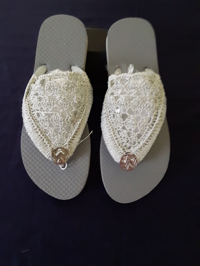 Argent/gris flip flops image 2