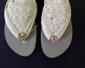 Argent/gris flip flops