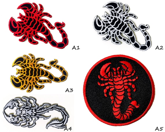 Scorpion Biker Patch Embroidered Iron On Sew On Patch Badge For Clothes Etc