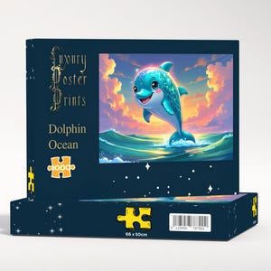Legpuzzel Dolfijn Oceaan | Premium 1000, 500, 100 of 48 stuks | Legpuzzel voor volwassenen en kinderen | Premium puzzelstukjes | Brits gemaakt
