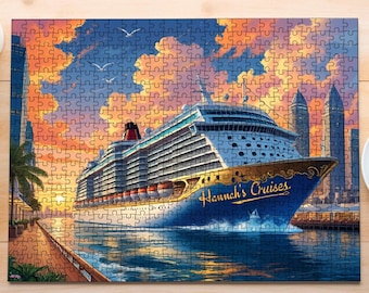 Puzzle de crucero personalizado / Premium 1000, 500, 100 o 48 piezas / Crucero personalizado / Regalo para viajeros