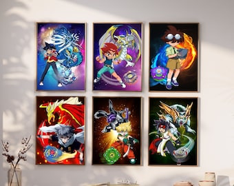 Lote de 6 carteles de Beyblade